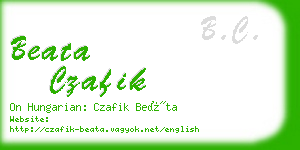 beata czafik business card